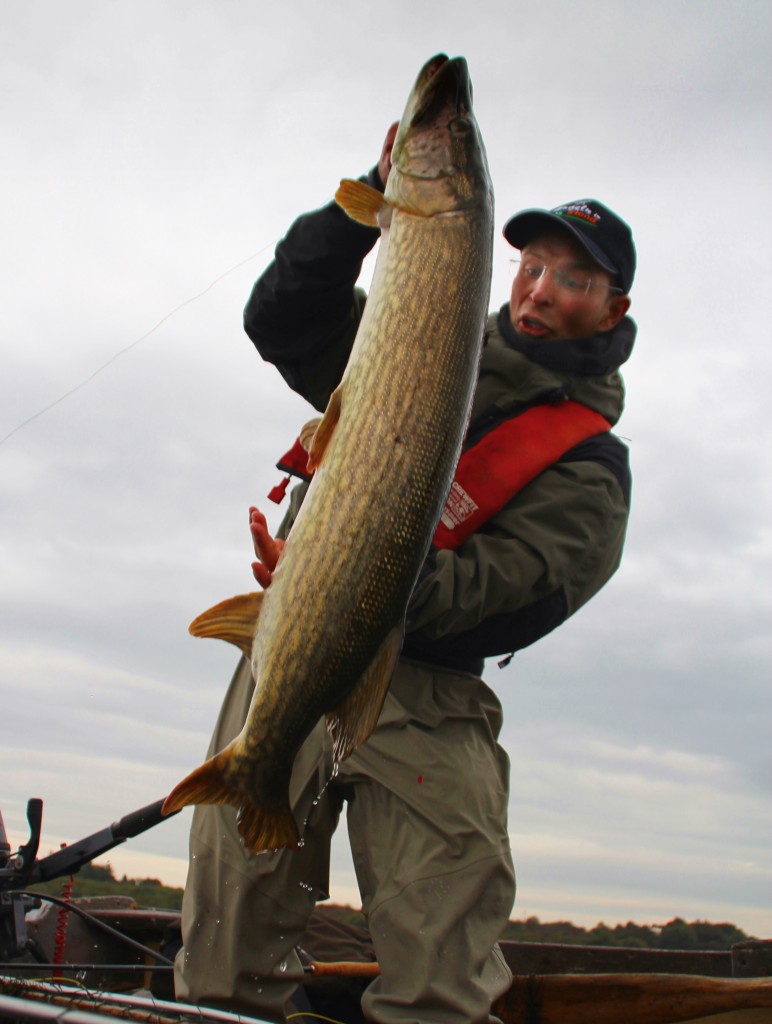 Fin-Kasper,-Germany,-with-his best fly-caught pike of 108cm