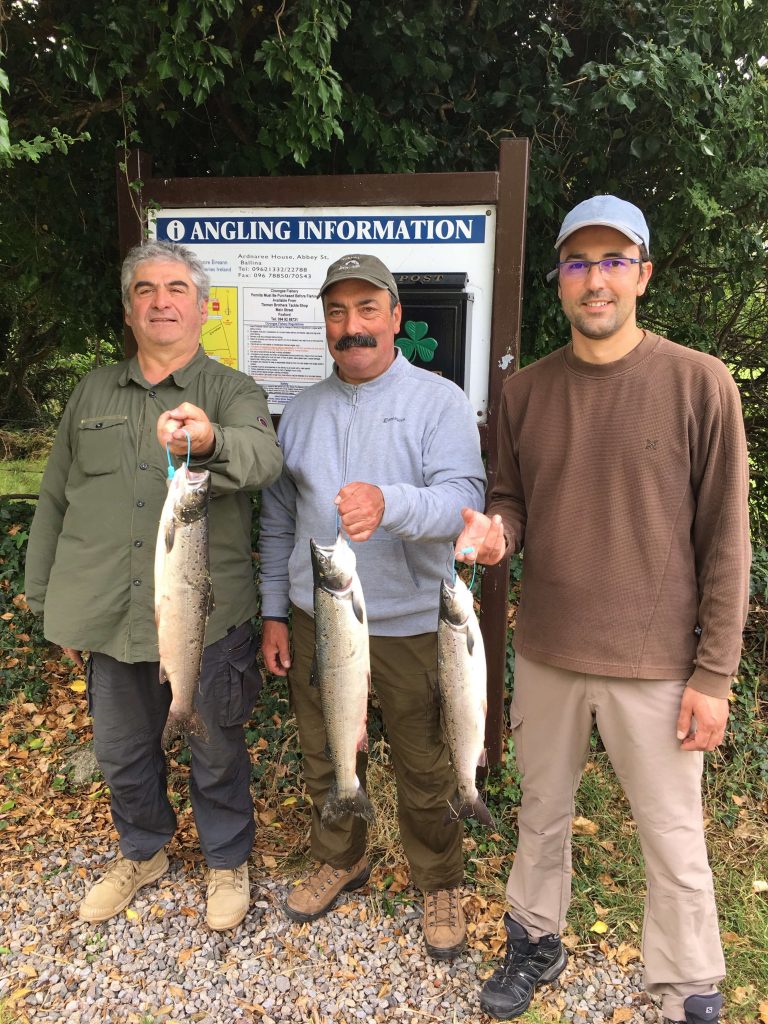 Patrick Rousseau, Jean Jacques Daurat e Nicolas Lafaurie alla Cloongee Fishery.